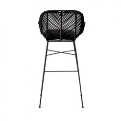 Drawer Chaises Et Tabourets De Bar Lot De 2 Tabourets De Bar En Rotin 76cm Noir -Bancs Soldes lot de 2 tabourets de bar en rotin 76cm noir 4