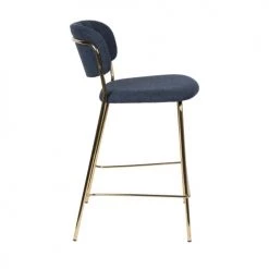 Drawer Chaises Et Tabourets De Bar Lot De 2 Tabourets De Bar En Tissu Avec Pieds Dorés Bleu Foncé -Bancs Soldes lot de 2 tabourets de bar en tissu avec pieds dores bleu fonce 4