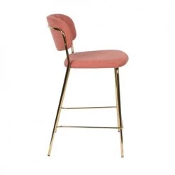 Drawer Chaises Et Tabourets De Bar Lot De 2 Tabourets De Bar En Tissu Avec Pieds Dorés Rose -Bancs Soldes lot de 2 tabourets de bar en tissu avec pieds dores rose 4