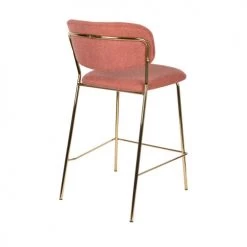 Drawer Chaises Et Tabourets De Bar Lot De 2 Tabourets De Bar En Tissu Avec Pieds Dorés Rose -Bancs Soldes lot de 2 tabourets de bar en tissu avec pieds dores rose 5