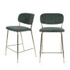 Drawer Chaises Et Tabourets De Bar Lot De 2 Tabourets De Bar En Tissu Avec Pieds Dorés Vert -Bancs Soldes lot de 2 tabourets de bar en tissu avec pieds dores vert