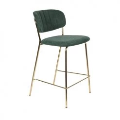 Drawer Chaises Et Tabourets De Bar Lot De 2 Tabourets De Bar En Tissu Avec Pieds Dorés Vert -Bancs Soldes lot de 2 tabourets de bar en tissu avec pieds dores vert 4