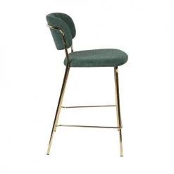 Drawer Chaises Et Tabourets De Bar Lot De 2 Tabourets De Bar En Tissu Avec Pieds Dorés Vert -Bancs Soldes lot de 2 tabourets de bar en tissu avec pieds dores vert 5