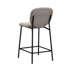 Drawer Chaises Et Tabourets De Bar Lot De 2 Tabourets De Bar En Tissu Bouclette Et Métal 65cm Taupe -Bancs Soldes lot de 2 tabourets de bar en tissu bouclette et metal 65cm taupe 2