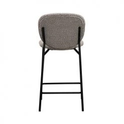 Drawer Chaises Et Tabourets De Bar Lot De 2 Tabourets De Bar En Tissu Bouclette Et Métal 65cm Taupe -Bancs Soldes lot de 2 tabourets de bar en tissu bouclette et metal 65cm taupe 3