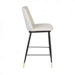 Drawer Chaises Et Tabourets De Bar Lot De 2 Tabourets De Bar En Tissu Et Métal 65cm Beige -Bancs Soldes lot de 2 tabourets de bar en tissu et metal 65cm beige 4