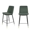 Drawer Chaises Et Tabourets De Bar Lot De 2 Tabourets De Bar En Tissu Et Métal 65cm Vert -Bancs Soldes lot de 2 tabourets de bar en tissu et metal 65cm vert