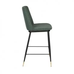Drawer Chaises Et Tabourets De Bar Lot De 2 Tabourets De Bar En Tissu Et Métal 65cm Vert -Bancs Soldes lot de 2 tabourets de bar en tissu et metal 65cm vert 3