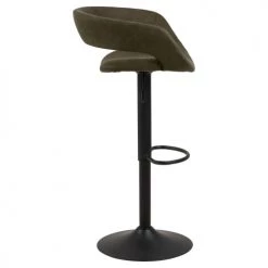 Toilinux Chaises Et Tabourets De Bar Lot De 2 Tabourets De Bar En Tissu Et Métal Vert -Bancs Soldes lot de 2 tabourets de bar en tissu et metal vert 2
