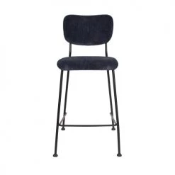 Zuiver Chaises Et Tabourets De Bar Lot De 2 Tabourets De Bar En Velours Côtelé 65cm Bleu Foncé -Bancs Soldes lot de 2 tabourets de bar en velours cotele 65cm bleu fonce 2