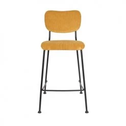 Zuiver Chaises Et Tabourets De Bar Lot De 2 Tabourets De Bar En Velours Côtelé 65cm Jaune Moutarde -Bancs Soldes lot de 2 tabourets de bar en velours cotele 65cm jaune moutarde 2