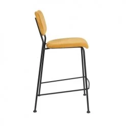 Zuiver Chaises Et Tabourets De Bar Lot De 2 Tabourets De Bar En Velours Côtelé 65cm Jaune Moutarde -Bancs Soldes lot de 2 tabourets de bar en velours cotele 65cm jaune moutarde 4