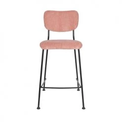 Zuiver Chaises Et Tabourets De Bar Lot De 2 Tabourets De Bar En Velours Côtelé 65cm Rose -Bancs Soldes lot de 2 tabourets de bar en velours cotele 65cm rose 2