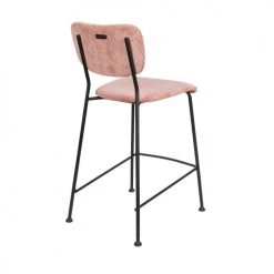 Zuiver Chaises Et Tabourets De Bar Lot De 2 Tabourets De Bar En Velours Côtelé 65cm Rose -Bancs Soldes lot de 2 tabourets de bar en velours cotele 65cm rose 5