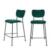 Zuiver Chaises Et Tabourets De Bar Lot De 2 Tabourets De Bar En Velours Côtelé 65cm Vert Forêt