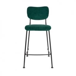 Zuiver Chaises Et Tabourets De Bar Lot De 2 Tabourets De Bar En Velours Côtelé 65cm Vert Forêt -Bancs Soldes lot de 2 tabourets de bar en velours cotele 65cm vert foret 2