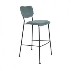 Zuiver Chaises Et Tabourets De Bar Lot De 2 Tabourets De Bar En Velours Côtelé 75cm Gris -Bancs Soldes lot de 2 tabourets de bar en velours cotele 75cm gris 4