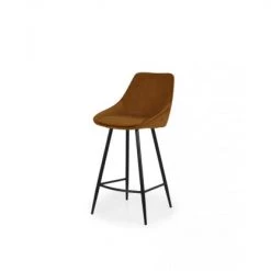 Meubles & Design Chaises Et Tabourets De Bar Lot De 2 Tabourets De Bar En Velours Côtelé Marron -Bancs Soldes lot de 2 tabourets de bar en velours cotele marron 1