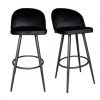 Meubles & Design Chaises Et Tabourets De Bar Lot De 2 Tabourets De Bar En Velours Noir -Bancs Soldes lot de 2 tabourets de bar en velours noir