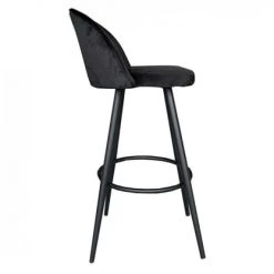 Meubles & Design Chaises Et Tabourets De Bar Lot De 2 Tabourets De Bar En Velours Noir -Bancs Soldes lot de 2 tabourets de bar en velours noir 3