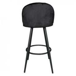 Meubles & Design Chaises Et Tabourets De Bar Lot De 2 Tabourets De Bar En Velours Noir -Bancs Soldes lot de 2 tabourets de bar en velours noir 4