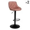 Happy Garden Chaises Et Tabourets De Bar Lot De 2 Tabourets De Bar En Velours Rose -Bancs Soldes lot de 2 tabourets de bar en velours rose