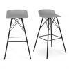 Meubles & Design Chaises Et Tabourets De Bar Lot De 2 Tabourets De Bar Gris -Bancs Soldes lot de 2 tabourets de bar gris 2