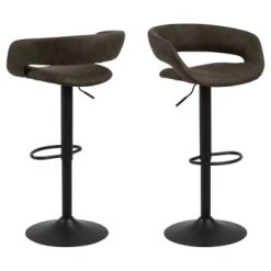 Toilinux Chaises Et Tabourets De Bar Lot De 2 Tabourets De Bar Noir -Bancs Soldes lot de 2 tabourets de bar gris 8