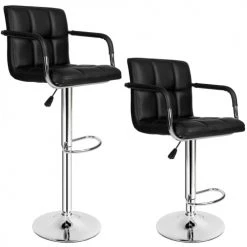Tectake Chaises Et Tabourets De Bar Lot De 2 Tabourets De Bar HARALD Noir