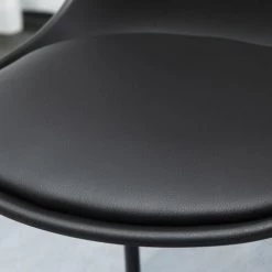 Homcom Chaises Et Tabourets De Bar Lot De 2 Tabourets De Bar Industriel Avec Dossier Noir -Bancs Soldes lot de 2 tabourets de bar industriel avec dossier noir 3