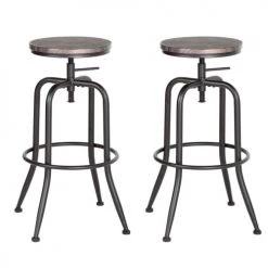 Urban Meuble Chaises Et Tabourets De Bar Lot De 2 Tabourets De Bar Industriel Métal Et Bois