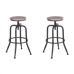 Urban Meuble Chaises Et Tabourets De Bar Lot De 2 Tabourets De Bar Industriel Métal Et Bois