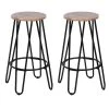 Urban Meuble Chaises Et Tabourets De Bar Lot De 2 Tabourets De Bar Industriels Ronds Noyer Foncé 63cm -Bancs Soldes lot de 2 tabourets de bar industriels ronds noyer fonce 63cm