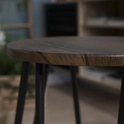 Urban Meuble Chaises Et Tabourets De Bar Lot De 2 Tabourets De Bar Industriels Ronds Noyer Foncé 63cm -Bancs Soldes lot de 2 tabourets de bar industriels ronds noyer fonce 63cm 3