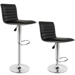 Tectake Chaises Et Tabourets De Bar Lot De 2 Tabourets De Bar JOHANNES Noir