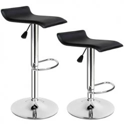 Tectake Chaises Et Tabourets De Bar Lot De 2 Tabourets De Bar LARS Noir