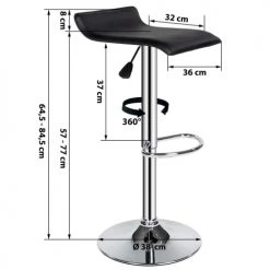 Tectake Chaises Et Tabourets De Bar Lot De 2 Tabourets De Bar LARS Noir -Bancs Soldes lot de 2 tabourets de bar lars noir 4
