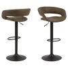 Toilinux Chaises Et Tabourets De Bar Lot De 2 Tabourets De Bar Marron -Bancs Soldes lot de 2 tabourets de bar marron