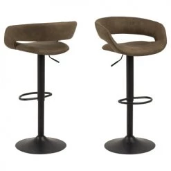 Toilinux Chaises Et Tabourets De Bar Lot De 2 Tabourets De Bar Marron