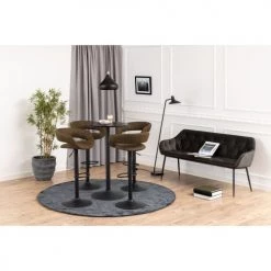 Toilinux Chaises Et Tabourets De Bar Lot De 2 Tabourets De Bar Marron -Bancs Soldes lot de 2 tabourets de bar marron 4