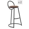 Nordlys Chaises Et Tabourets De Bar Lot De 2 Tabourets De Bar Modernes En Métal Et Simili Cuir Marron -Bancs Soldes lot de 2 tabourets de bar modernes en metal et simili cuir marron