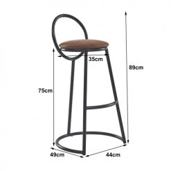 Nordlys Chaises Et Tabourets De Bar Lot De 2 Tabourets De Bar Modernes En Métal Et Simili Cuir Marron -Bancs Soldes lot de 2 tabourets de bar modernes en metal et simili cuir marron 4