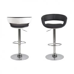 Toilinux Chaises Et Tabourets De Bar Lot De 2 Tabourets De Bar Noir -Bancs Soldes lot de 2 tabourets de bar noir 3