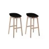 Mob In Chaises Et Tabourets De Bar Lot De 2 Tabourets De Bar Noirs -Bancs Soldes lot de 2 tabourets de bar noirs