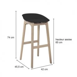 Mob In Chaises Et Tabourets De Bar Lot De 2 Tabourets De Bar Noirs -Bancs Soldes lot de 2 tabourets de bar noirs 17