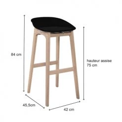 Mob In Chaises Et Tabourets De Bar Lot De 2 Tabourets De Bar Noirs -Bancs Soldes lot de 2 tabourets de bar noirs 4