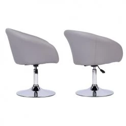 Happy Garden Chaises Et Tabourets De Bar Lot De 2 Tabourets De Bar Réglable En Simili Gris -Bancs Soldes lot de 2 tabourets de bar reglable en simili gris 3