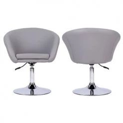 Happy Garden Chaises Et Tabourets De Bar Lot De 2 Tabourets De Bar Réglable En Simili Gris -Bancs Soldes lot de 2 tabourets de bar reglable en simili gris 4