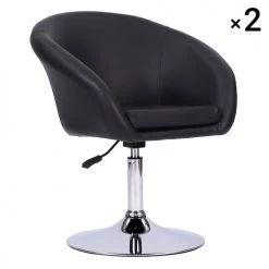 Happy Garden Chaises Et Tabourets De Bar Lot De 2 Tabourets De Bar Réglable En Simili Noir