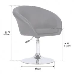 Happy Garden Chaises Et Tabourets De Bar Lot De 2 Tabourets De Bar Réglable En Velours Gris -Bancs Soldes lot de 2 tabourets de bar reglable en velours gris 4